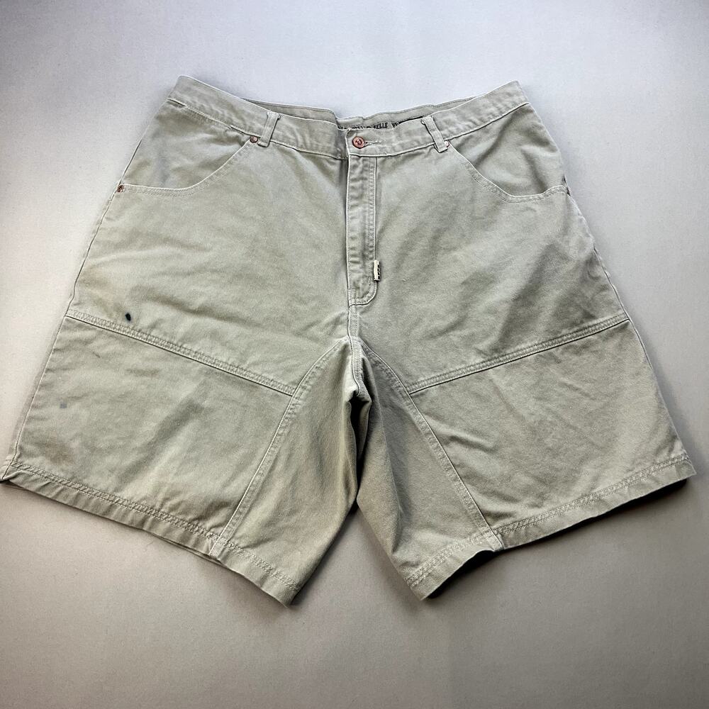 Vintage Pelle Pelle Shorts Mens 42 Tan Baggy Double Knee Utility Carpenter y2k